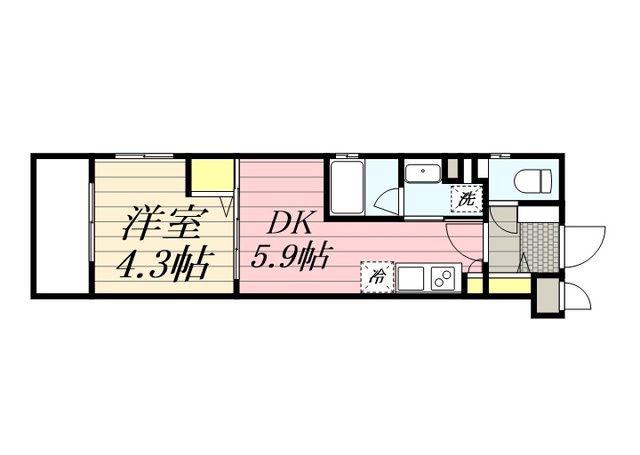 HF東武練馬レジデンス(1DK/2階)の間取り写真