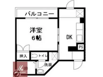 プランドール(1DK/4階)の間取り写真