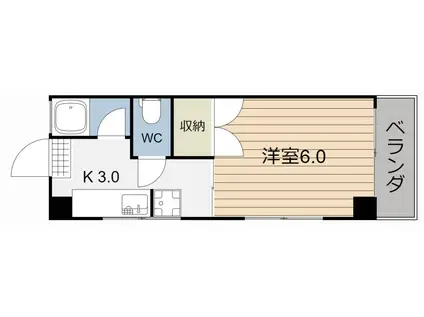 エントピア下荒田(1K/5階)の間取り写真