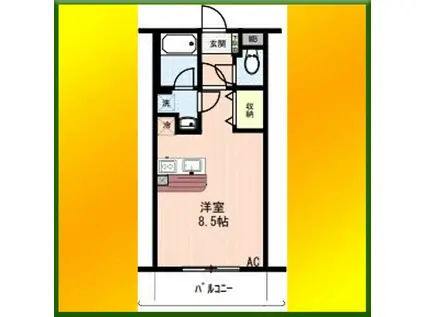 プティ リヴィエール(ワンルーム/3階)の間取り写真