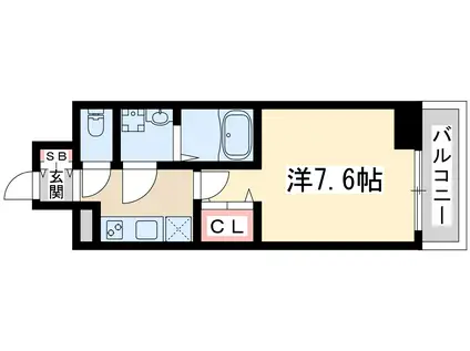 エスレジデンス江坂リーブル(1K/12階)の間取り写真