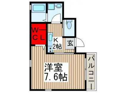 カーサプランドール(1K/1階)の間取り写真