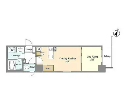 リエトコート元赤坂(1DK/4階)の間取り写真