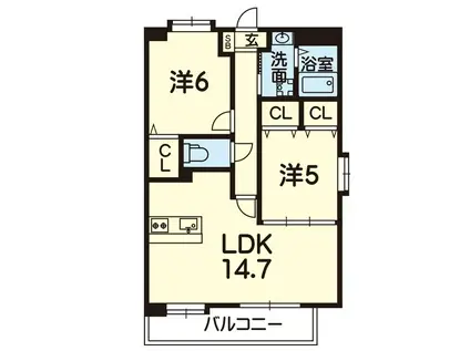 URBAN GRACE(2LDK/7階)の間取り写真