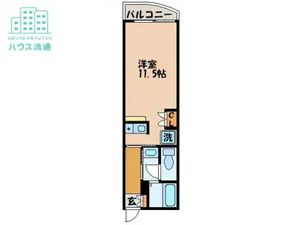 コフレII(ワンルーム/2階)の間取り写真