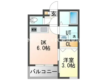 アベリアハイムあいの里I(1DK/1階)の間取り写真