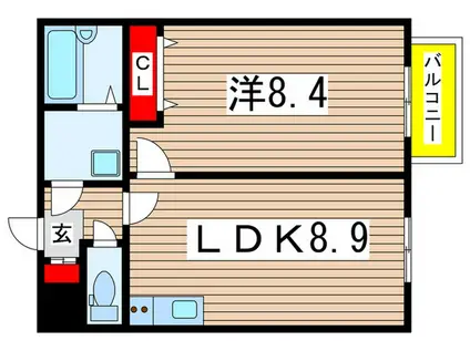 カムフォート登戸III(1LDK/5階)の間取り写真