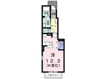 サンセールC(ワンルーム/1階)の間取り写真