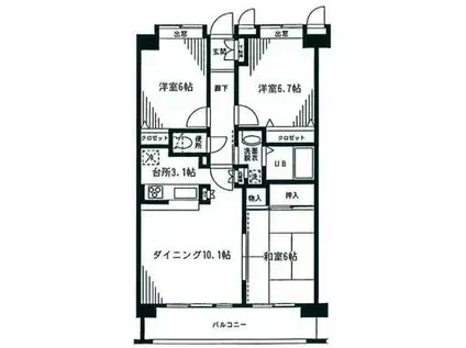 モア・ノーブル(3LDK/4階)の間取り写真
