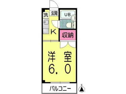 KハイツII(1K/2階)の間取り写真