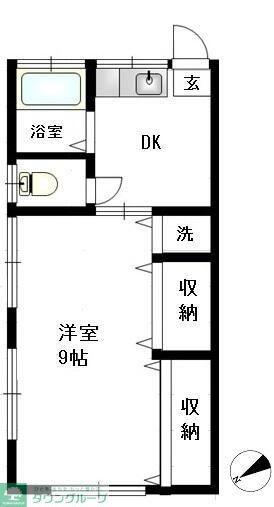 グリーンピア釜利谷(1DK/2階)の間取り写真