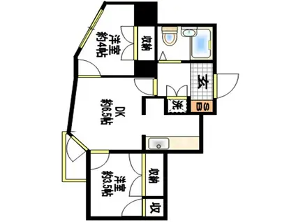 リバーサイドアネックス(2DK/4階)の間取り写真