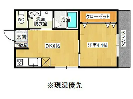 DANDI TAKEO(1DK/2階)の間取り写真