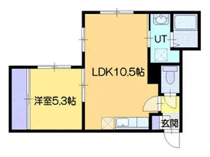 URBAN(1LDK/1階)の間取り写真