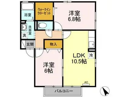 ラフィーネY(2LDK/2階)の間取り写真