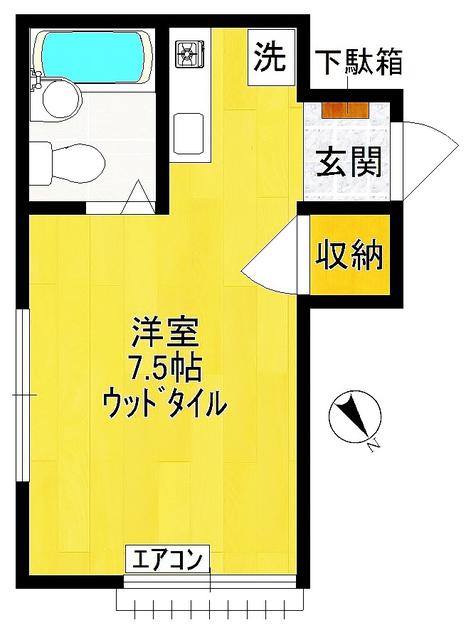 ヒルトップ西本(ワンルーム/2階)の間取り写真