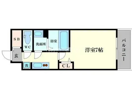 ファステートNAMBA華月(1K/11階)の間取り写真