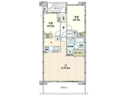 NICE URBAN藤沢フロンテージ(2LDK/5階)の間取り写真