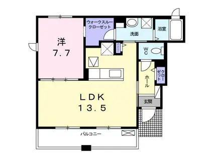東武野田線 塚田駅 徒歩23分 2階建 築11年(1LDK/1階)の間取り写真