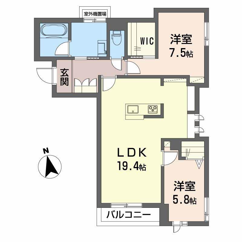 ARISTIO(2LDK/2階)の間取り写真
