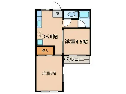 丸協マンション3(2DK/3階)の間取り写真