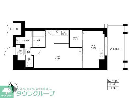 東京マンション(1LDK/7階)の間取り写真