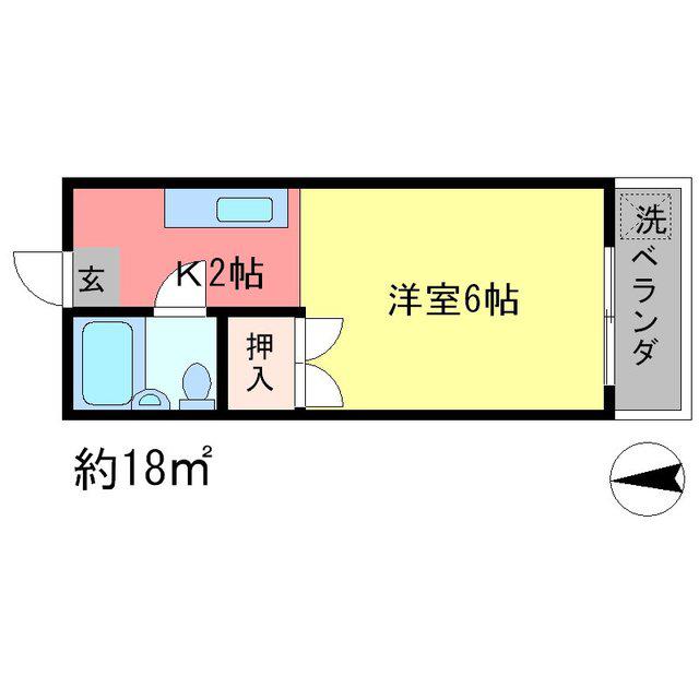 ハイツ芙蓉(ワンルーム/4階)の間取り写真