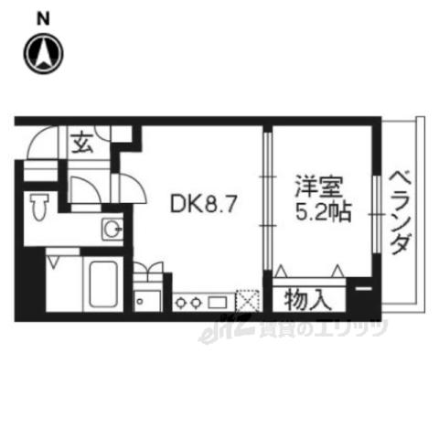MORE七条(1LDK/2階)の間取り写真