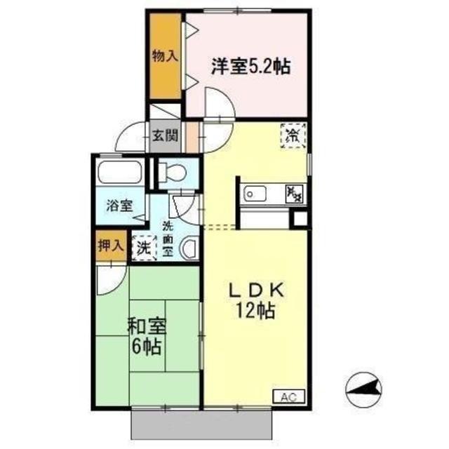 コートダジュールTIIA棟(2LDK/1階)の間取り写真
