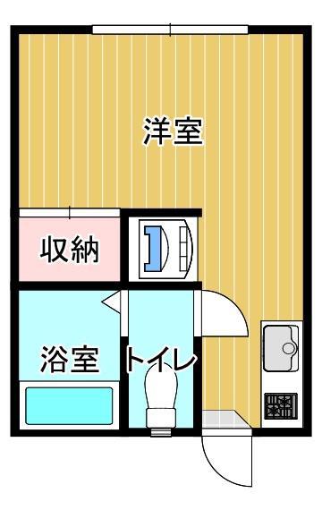 リーブハイツ(ワンルーム/2階)の間取り写真