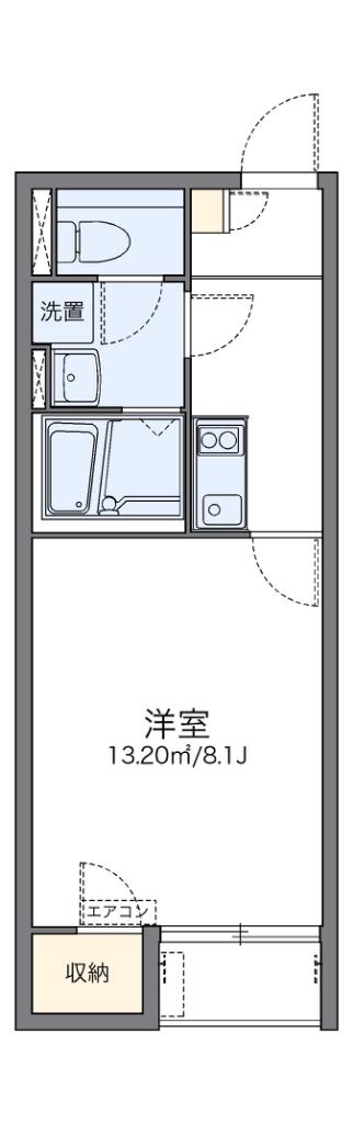 レオネクストシャーマー筋川(1K/1階)の間取り写真