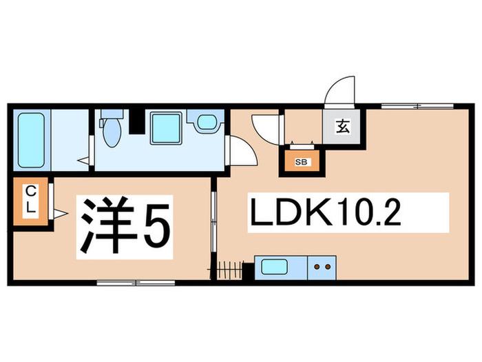 HILL SIDE 桜木町(1LDK/1階)の間取り写真