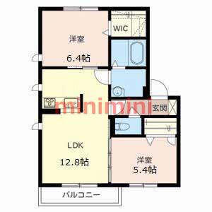 SOLEIL彩都(2LDK/2階)の間取り写真