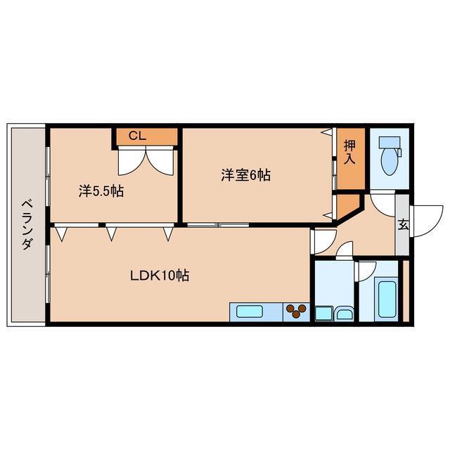 ARCビル(2LDK/5階)の間取り写真