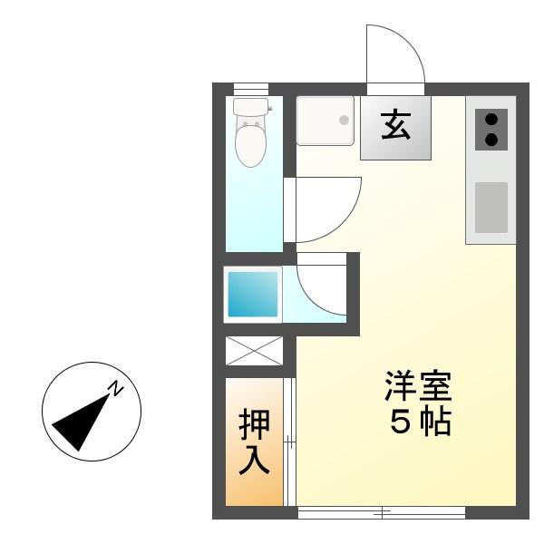 ニューハイツ明峰(ワンルーム/1階)の間取り写真