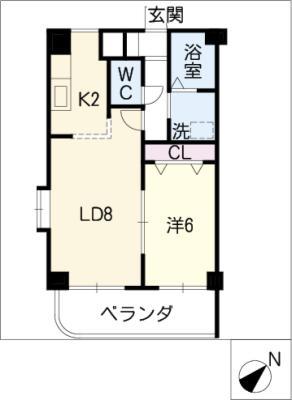 パルテール覚王山(1LDK/3階)の間取り写真