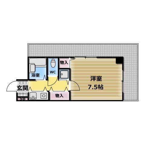 サンモール(1K/12階)の間取り写真