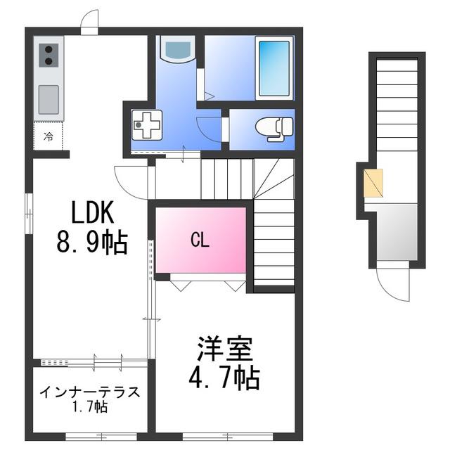 プラン・エスポワール(1LDK/2階)の間取り写真