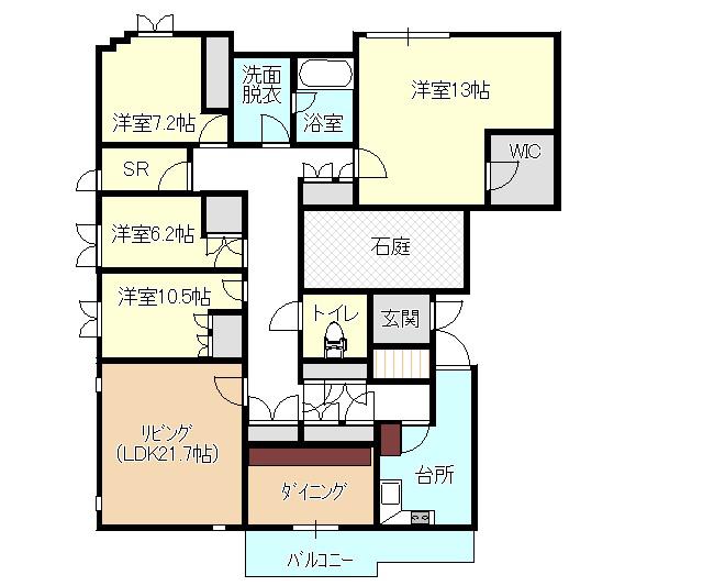 インペリアル安東(4LDK/1階)の間取り写真
