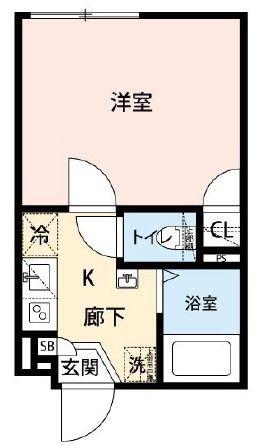 グランクオール鷺ノ宮(1K/2階)の間取り写真