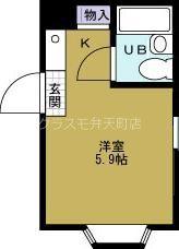 グリシーヌ弁天町(ワンルーム/2階)の間取り写真