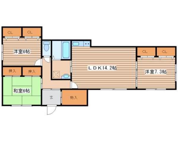 キルシェハイツ(3LDK/3階)の間取り写真