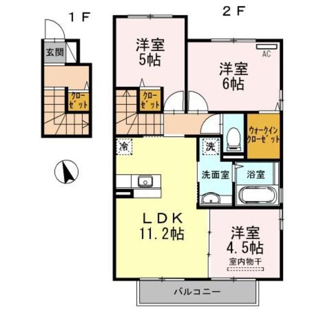 プリマヴェーラ春日(3LDK/2階)の間取り写真