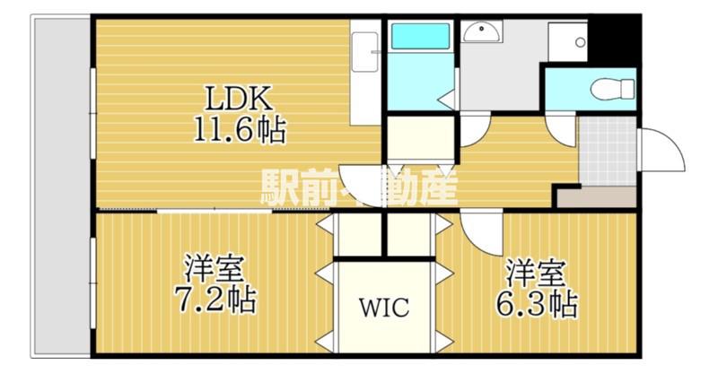 サンモール梅満(2LDK/6階)の間取り写真