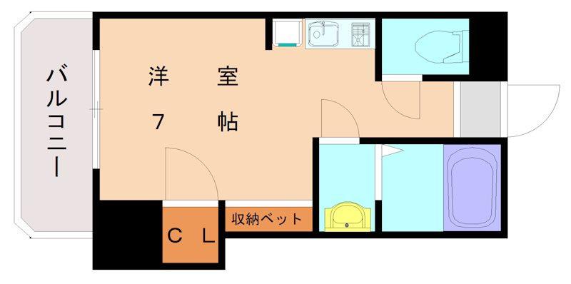 エスポアール古賀(ワンルーム/2階)の間取り写真
