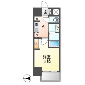 エステムコート名古屋新栄アクシス(1K/12階)の間取り写真