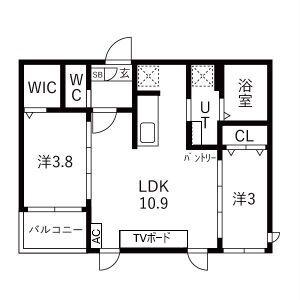 TIDY大江(2LDK/3階)の間取り写真