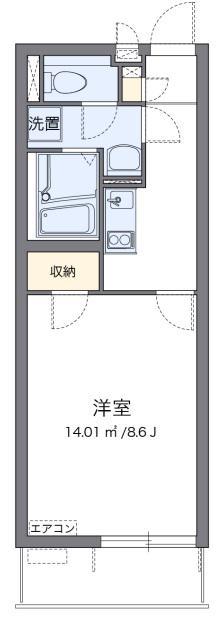 クレイノ未来(1K/2階)の間取り写真