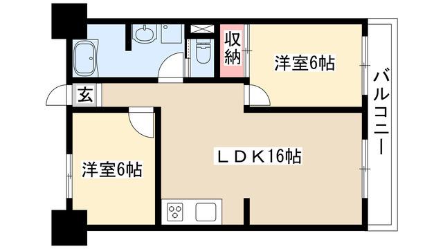 サン・マンション千種(2LDK/2階)の間取り写真