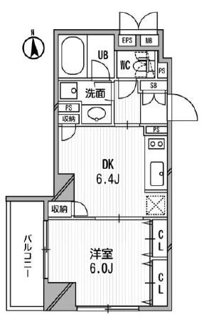 クリオ三田ラ・モード(1DK/3階)の間取り写真